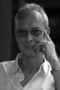 Black-and-white portrait of the author