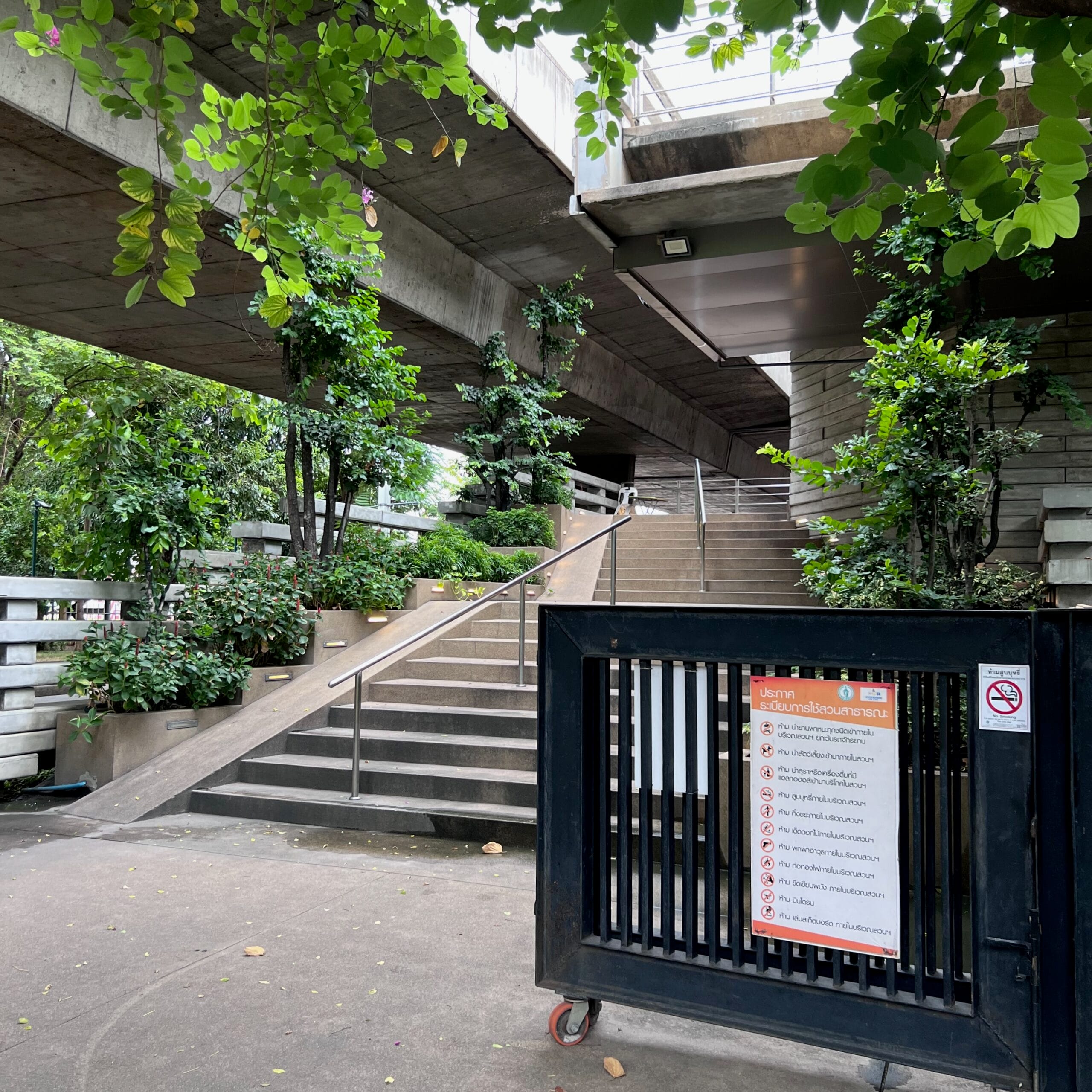 Steps up to the Chao Phraya Sky Park