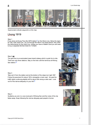 Thumbnail image for the detailed guide for the PDF file for the Khlong San walk